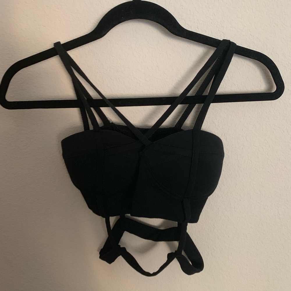 Strappy black party top